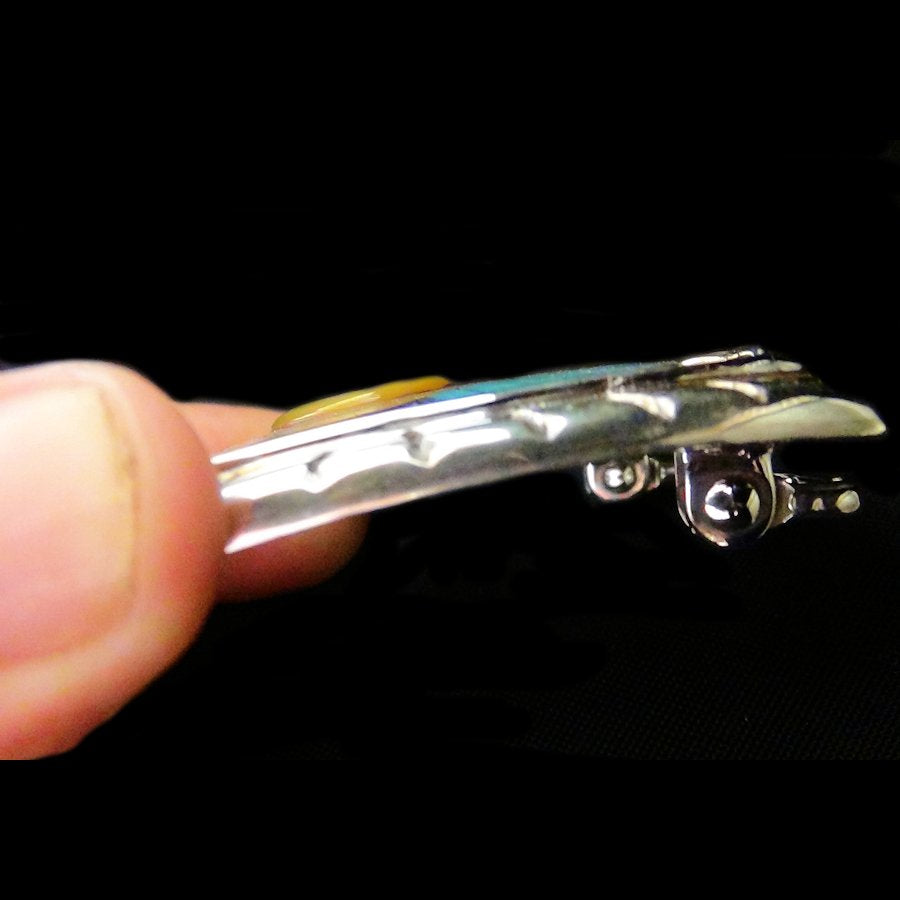 Boucle de ceinture Dieu Soleil Zuni Nite Yei en Argent