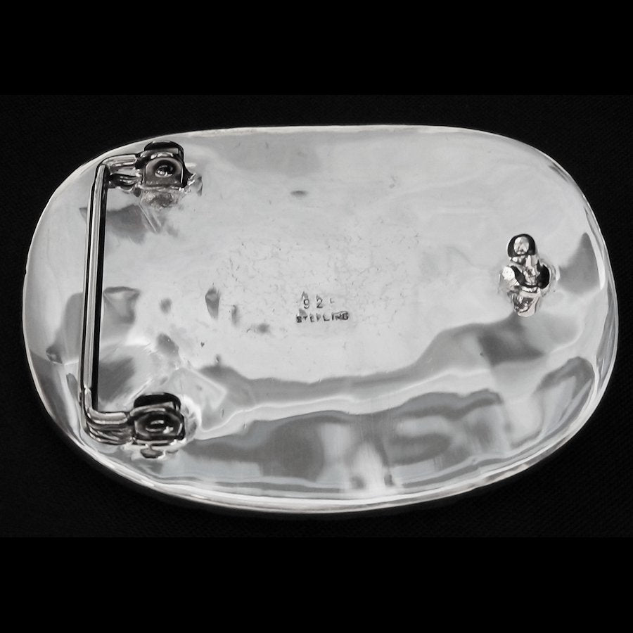 Boucle de ceinture Dieu Soleil Zuni Nite Yei en Argent