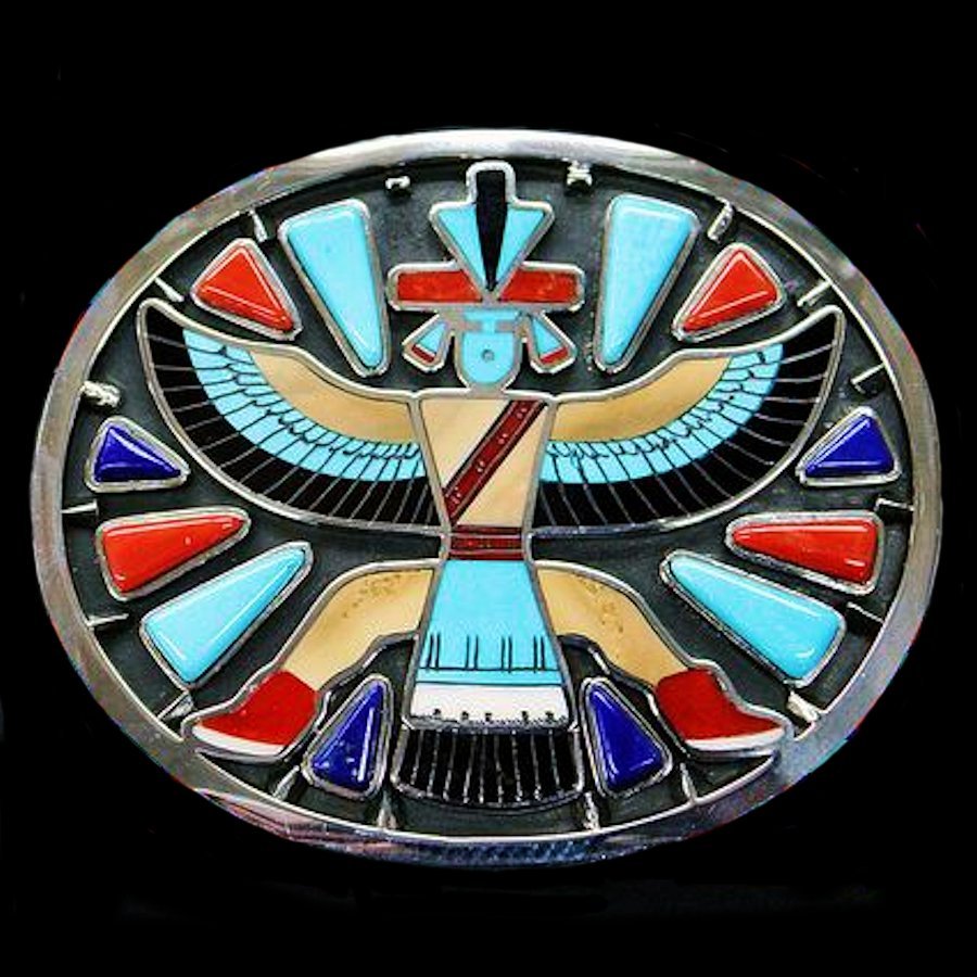 Boucle de ceinture en Argent Amérindienne Knife Wings