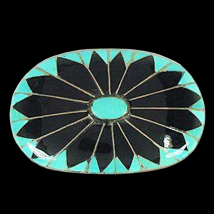 Boucle de Ceinture en Argent 925 Black Sun