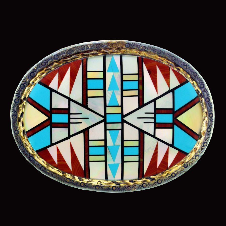 Boucle de ceinture en argent 925 Motif Navajo