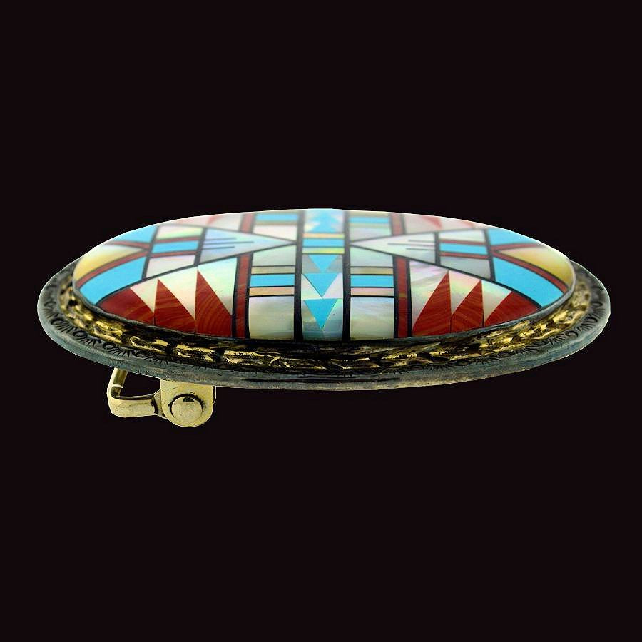 Boucle de ceinture en argent 925 Motif Navajo