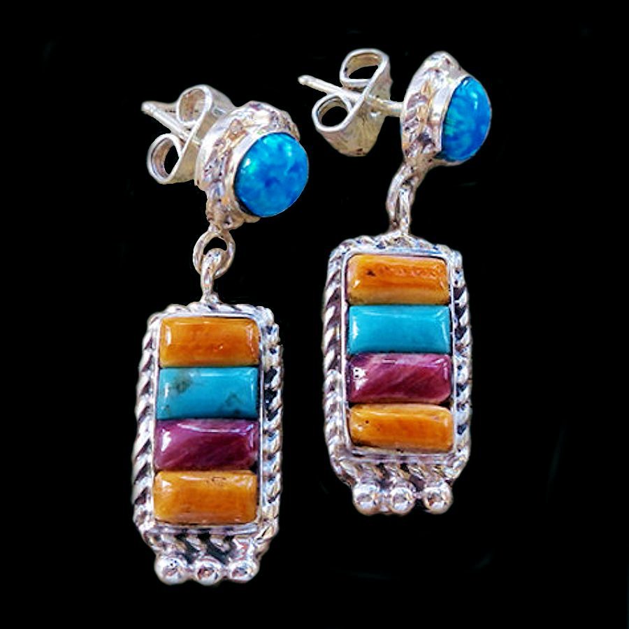 Boucles d'Oreilles Amerindiennes Corn Row