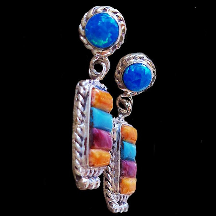 Boucles d'Oreilles Amerindiennes Corn Row