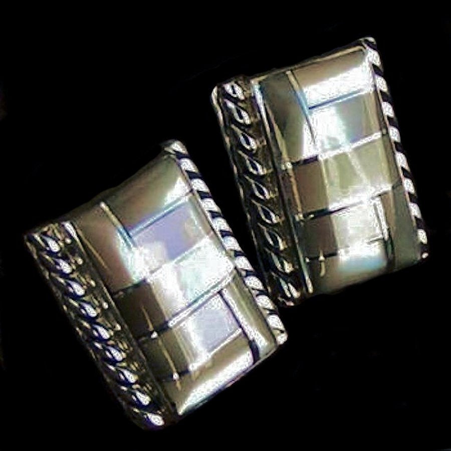 Boucles d'Oreilles Rectangulaires Channel Inlay, Couleur au choix