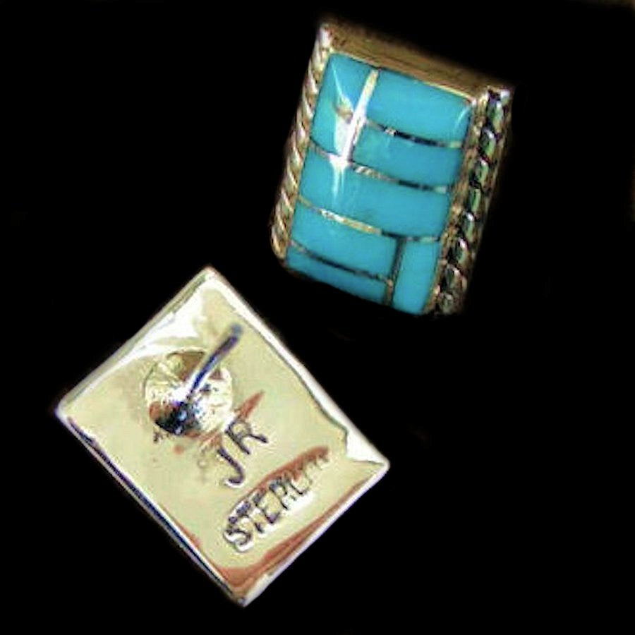 Boucles d'Oreilles Rectangulaires Channel Inlay, Couleur au choix