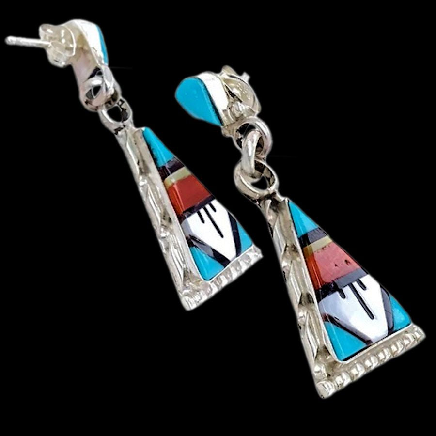 Boucles d'Oreilles Tipi Micro Inlay Multicolores