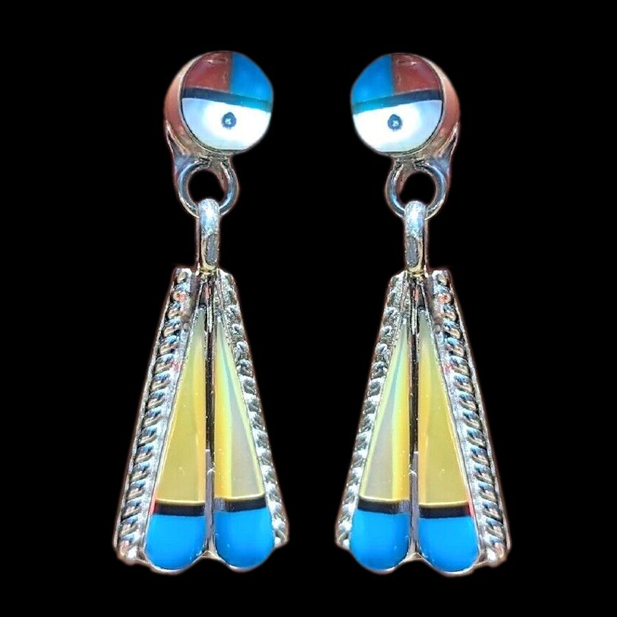 Boucles d'Oreilles Yumei Tei Nacre et Turquoise