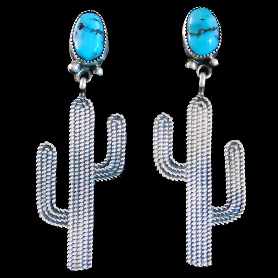 Boucles d'oreilles Turquoise Cactus du Sud-Ouest