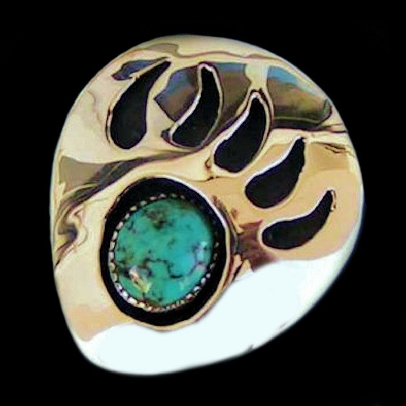 Bolo-Tie Patte d'Ours en Argent et Turquoise