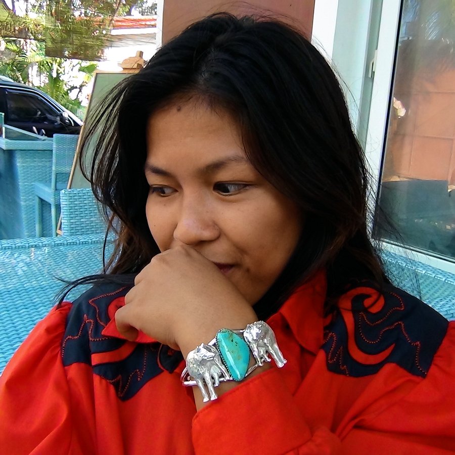 Bracelet Loup en Argent et Cabochon Couleur au Choix