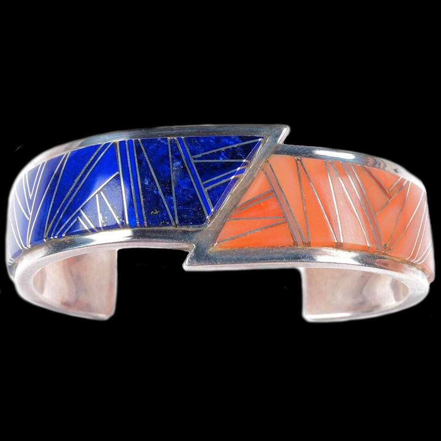 Bracelet Lapis Lazuli et Spondylus en Argent