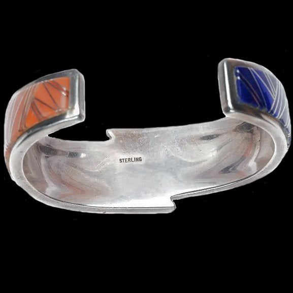Bracelet Lapis Lazuli et Spondylus en Argent