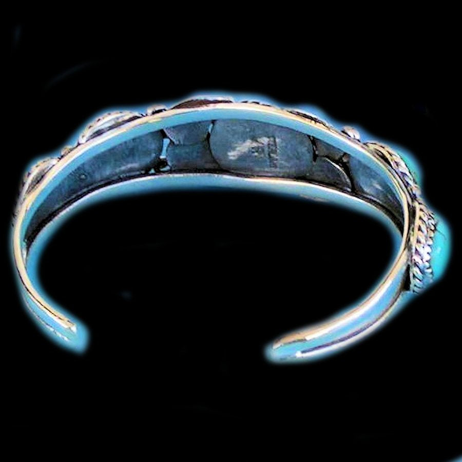 Bracelet Amerindien Navajo 5 Cabochons, Couleur au Choix, Pour Femme