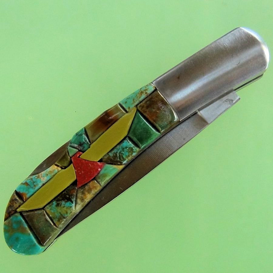 Couteau Pliant Thunderbird, Manche en Turquoise Overlay