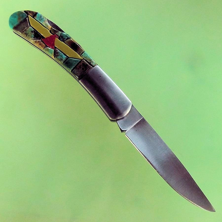 Couteau Pliant Thunderbird, Manche en Turquoise Overlay