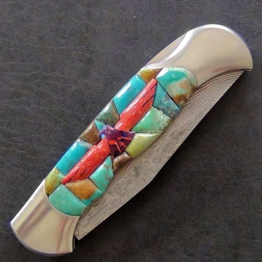 Couteau Pliant Thunderbird, Manche en Turquoise Overlay