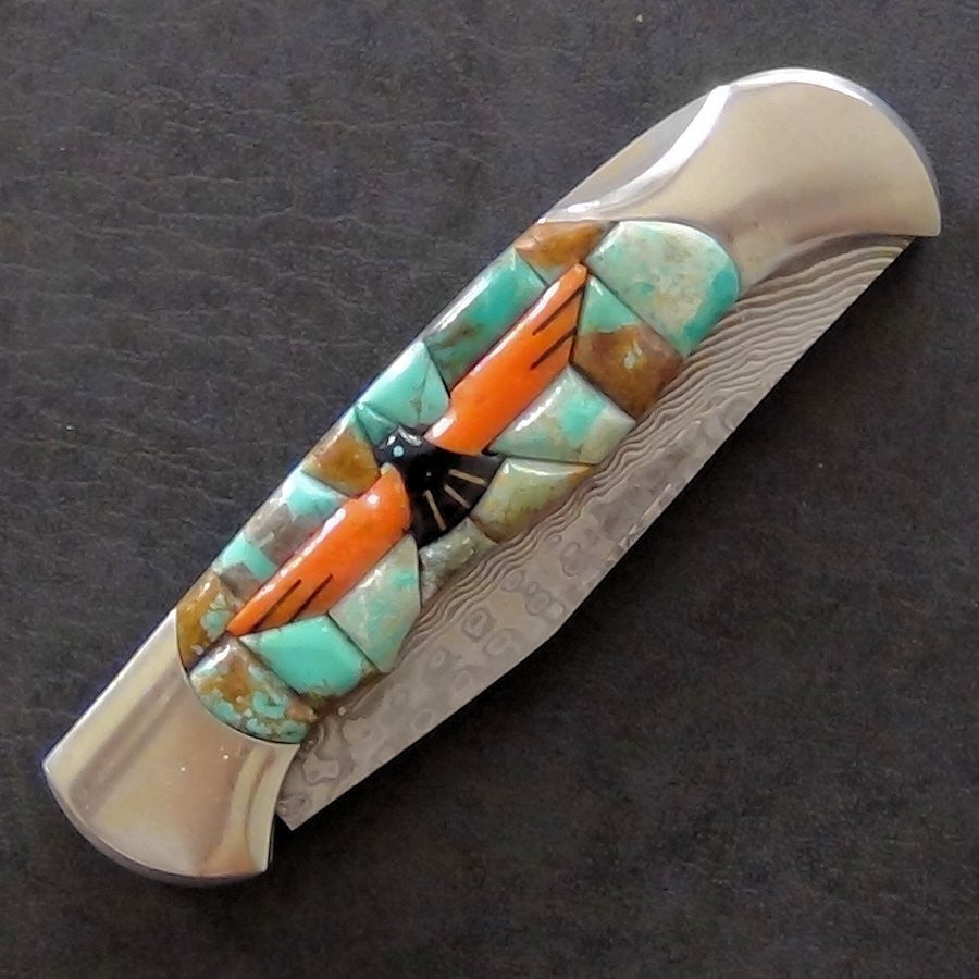Couteau Pliant Thunderbird, Manche en Turquoise Overlay