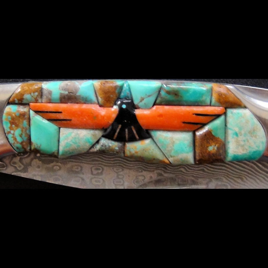 Couteau Pliant Thunderbird, Manche en Turquoise Overlay