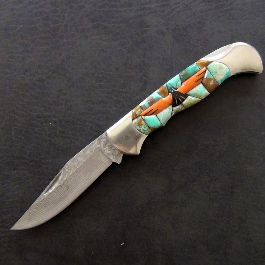 Couteau Pliant Thunderbird, Manche en Turquoise Overlay