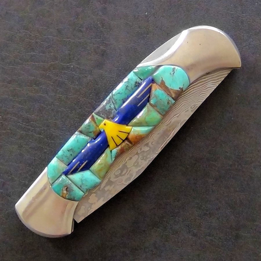 Couteau Pliant Thunderbird, Manche en Turquoise Overlay