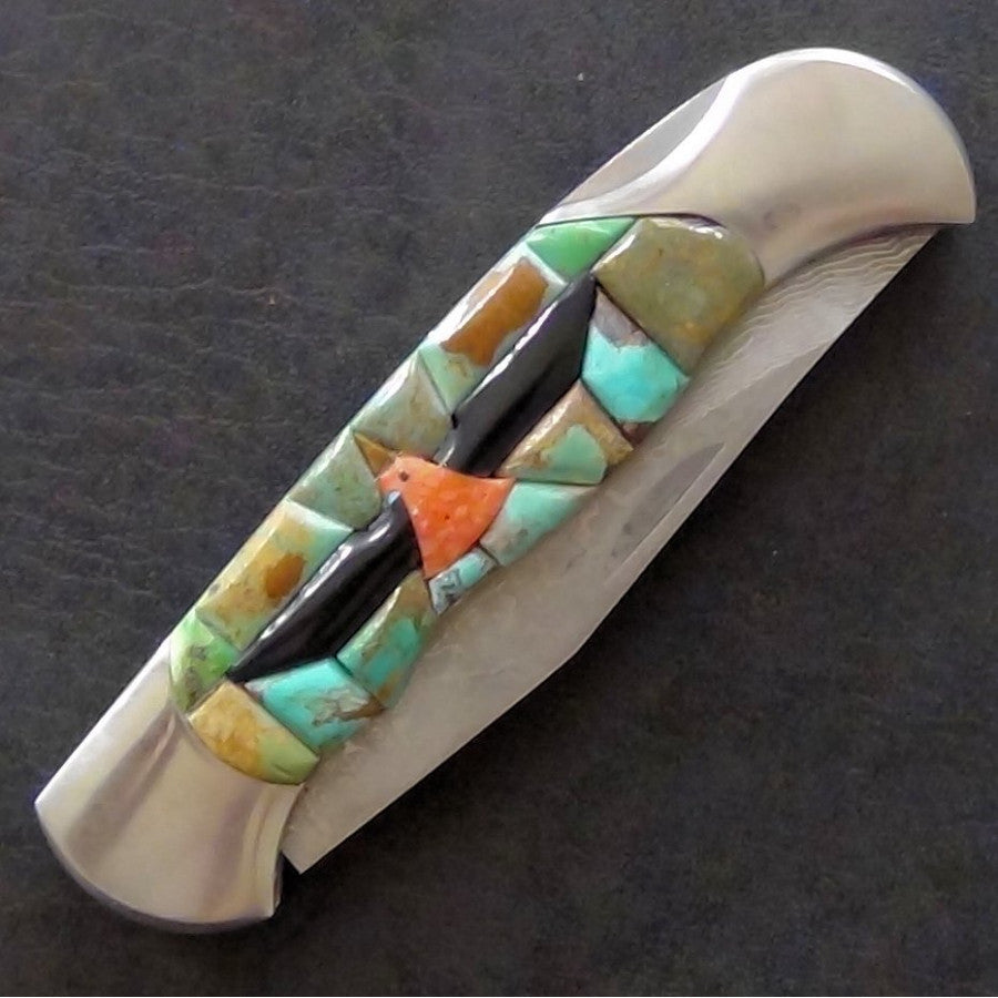 Couteau Pliant Thunderbird, Manche en Turquoise Overlay