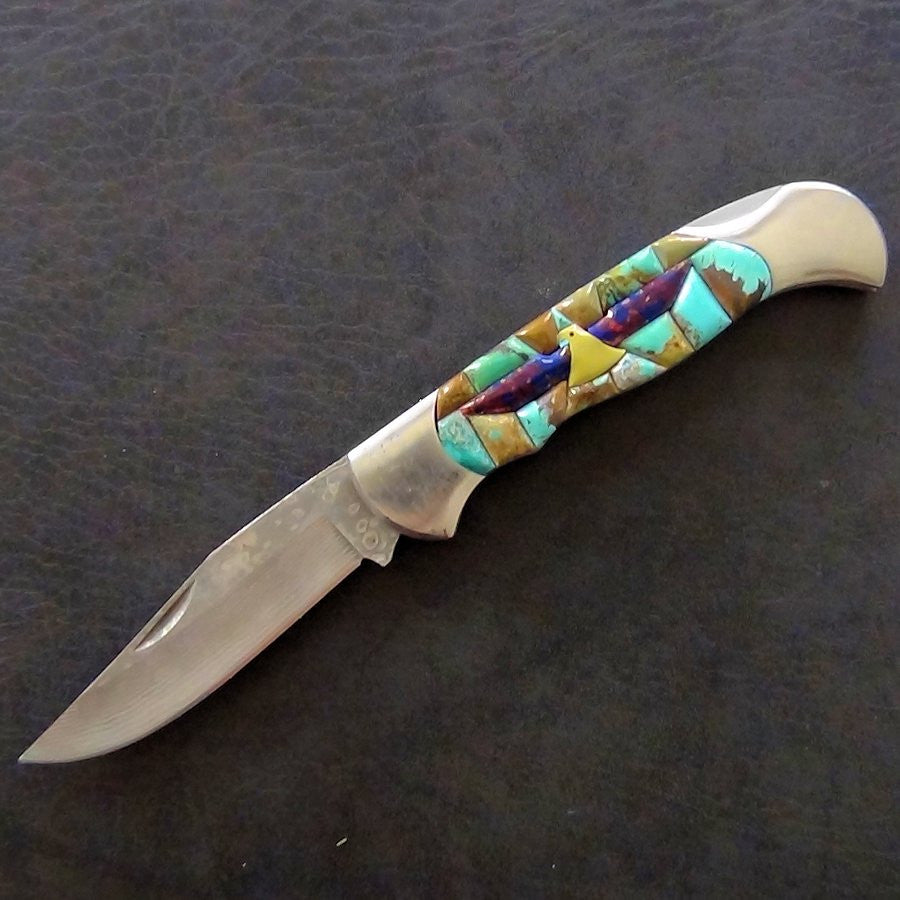 Couteau Pliant Thunderbird, Manche en Turquoise Overlay