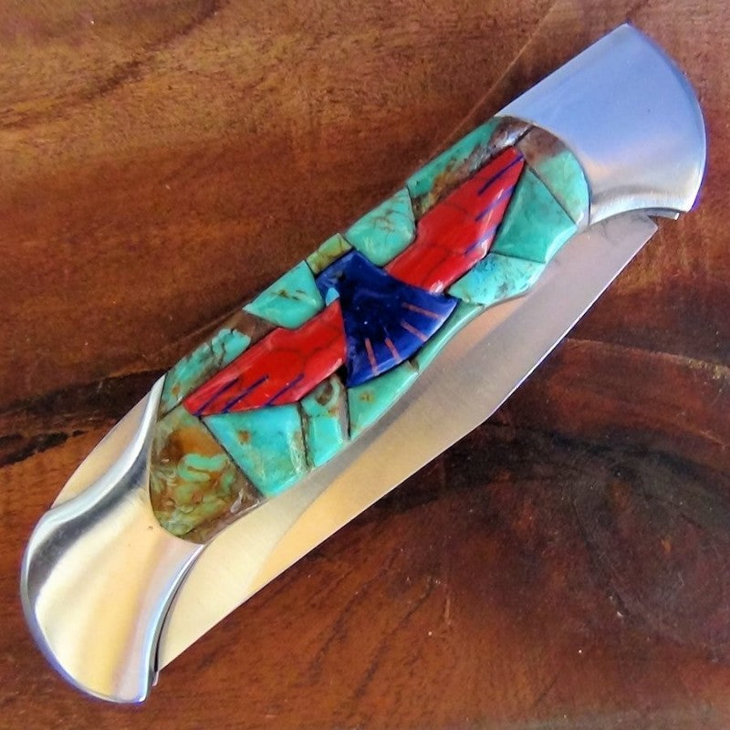 Couteau Pliant Thunderbird Fond Turquoise