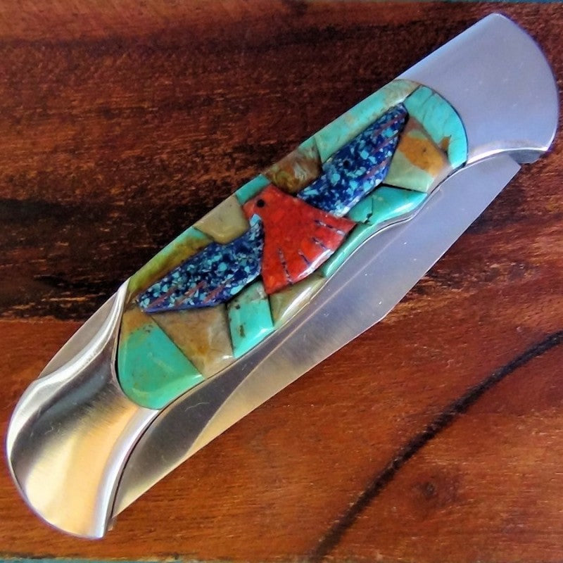 Couteau Pliant Thunderbird Fond Turquoise