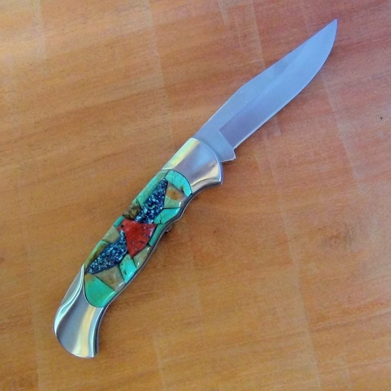Couteau Pliant Thunderbird Fond Turquoise