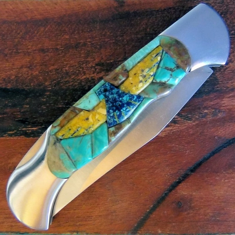 Couteau Pliant Thunderbird Fond Turquoise