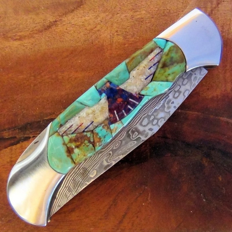 Couteau Pliant Thunderbird Fond Turquoise