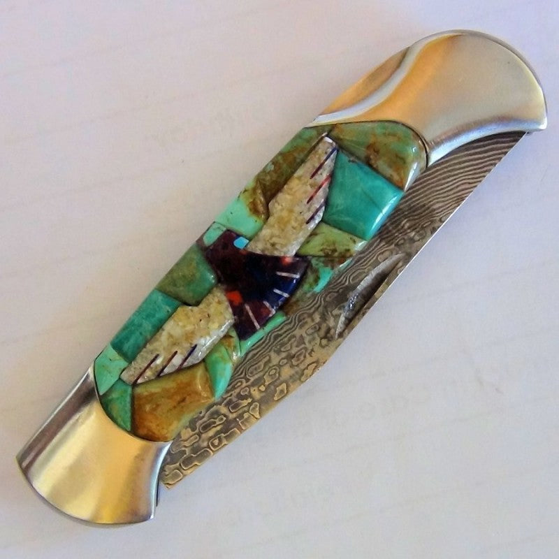 Couteau Pliant Thunderbird Fond Turquoise