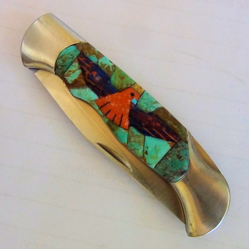 Couteau Pliant Thunderbird Fond Turquoise