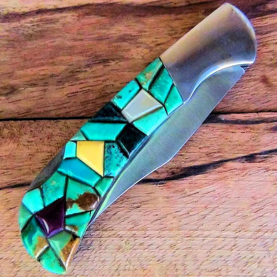 Couteau Pliant Overlay Turquoise Mod.2