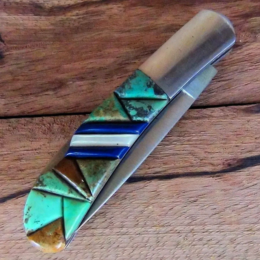 Couteau Pliant Overlay Turquoise Lapis Lazuli Mod.3
