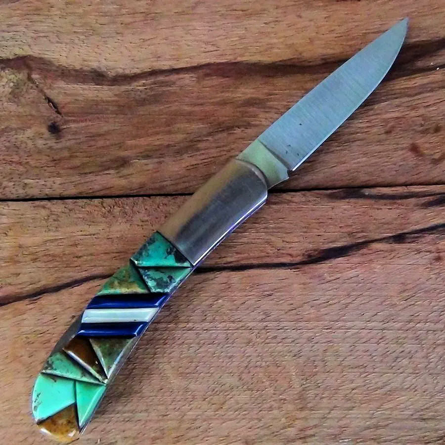 Couteau Pliant Overlay Turquoise Lapis Lazuli Mod.3