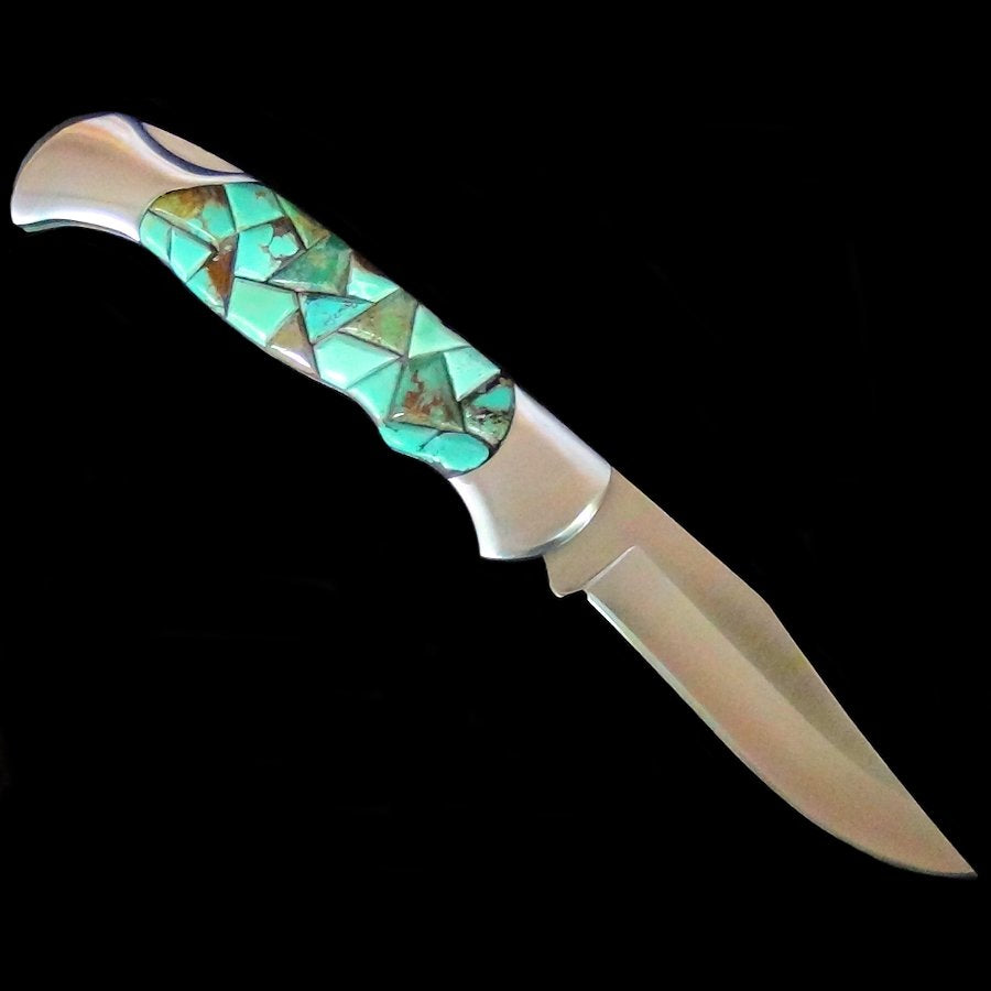 Couteau Pliant Mosaique de Turquoise