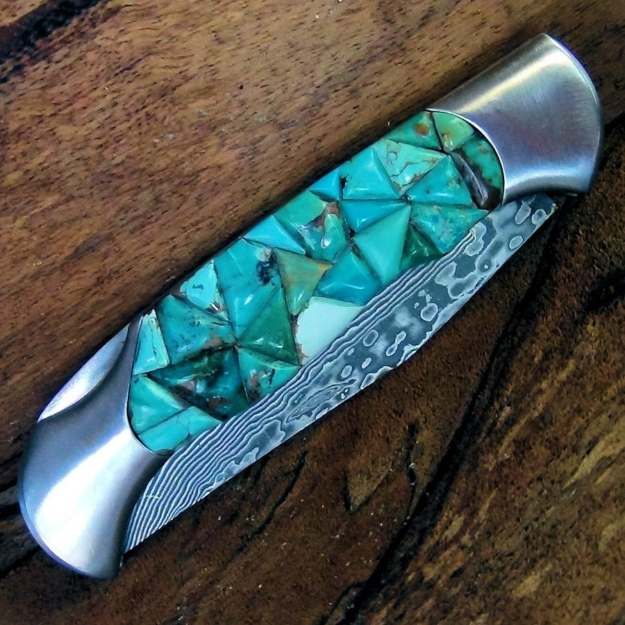 Couteau Pliant Mosaique de Turquoise