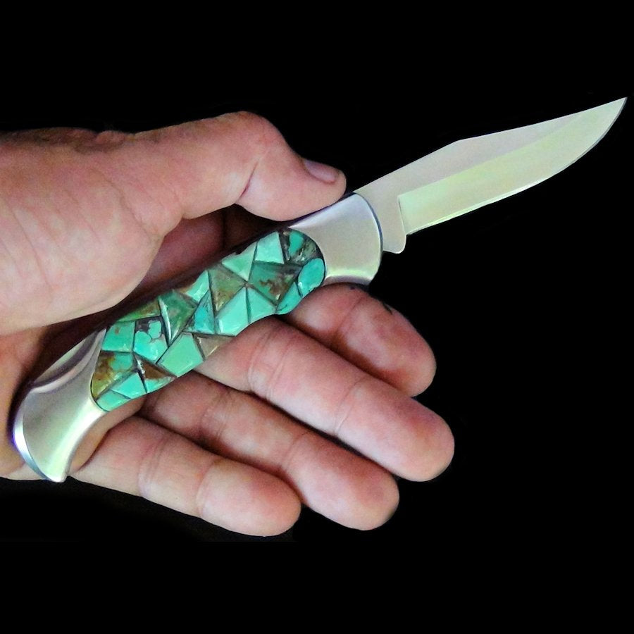 Couteau Pliant Mosaique de Turquoise