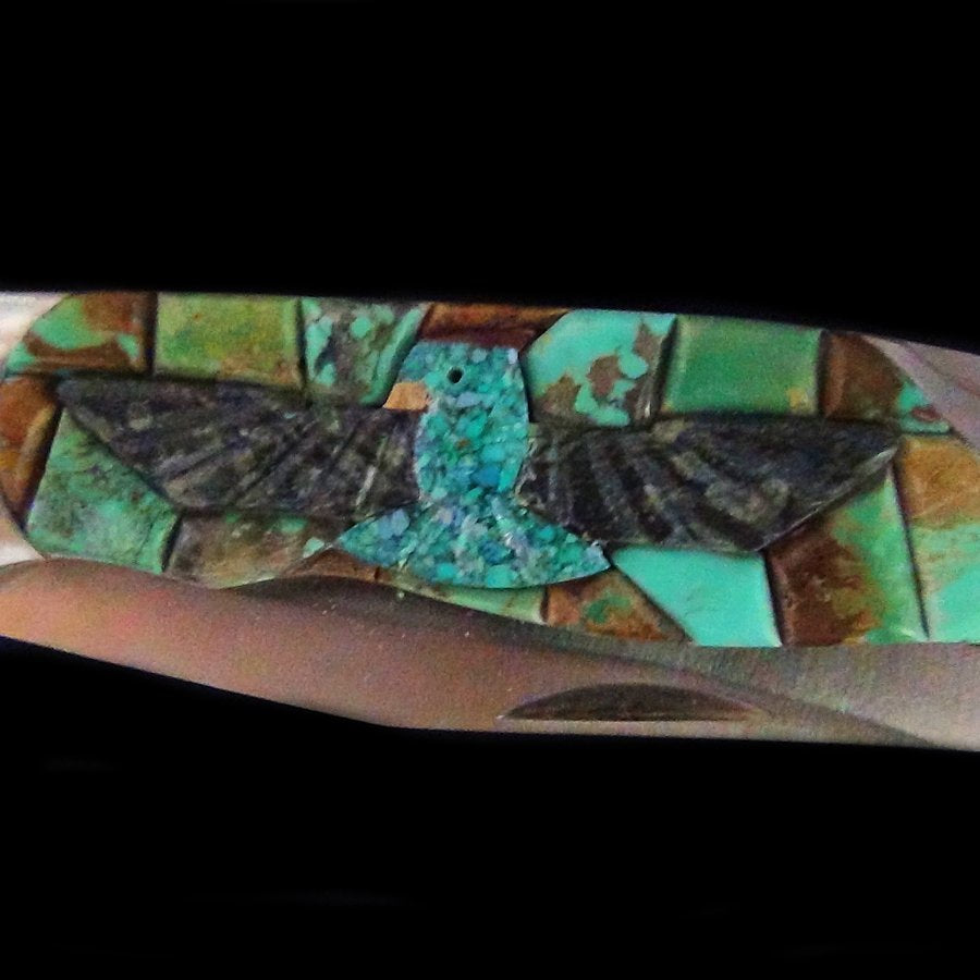 Couteau de Poche, Couteau pliant Mosaïque de Turquoise et Thunderbird