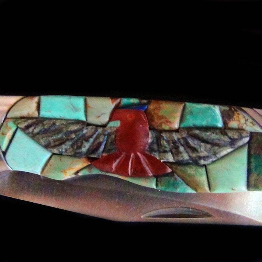 Couteau de Poche, Couteau pliant Mosaïque de Turquoise et Thunderbird