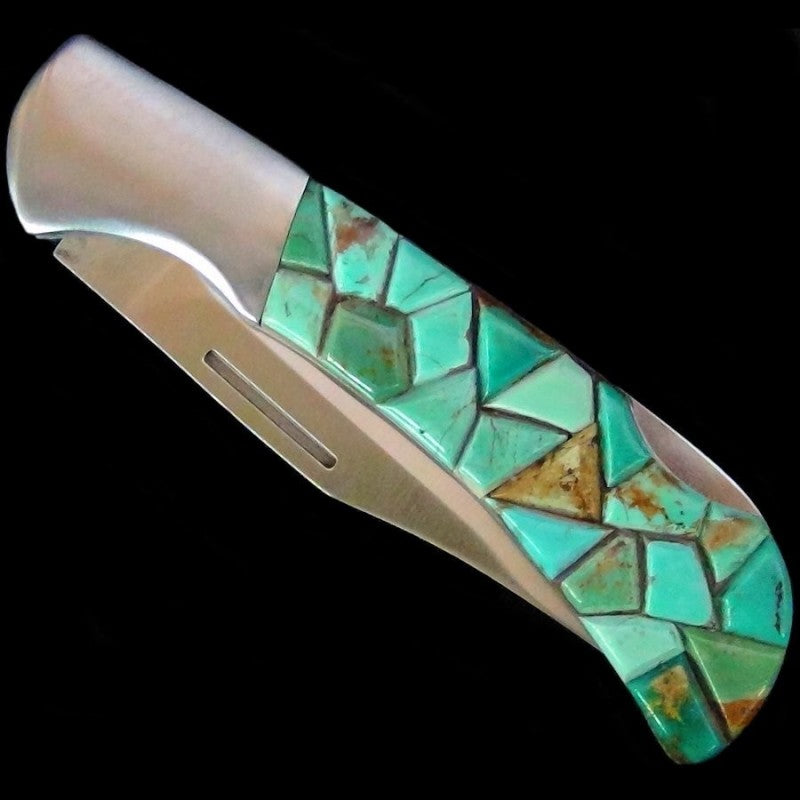 Couteau Pliant Overlay Turquoise