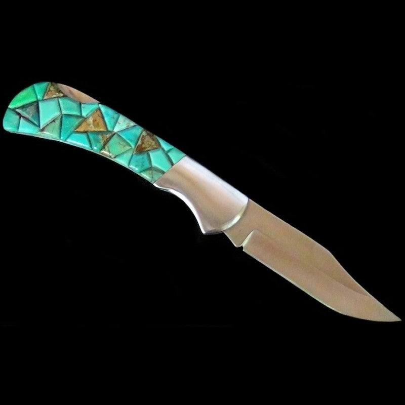 Couteau Pliant Overlay Turquoise