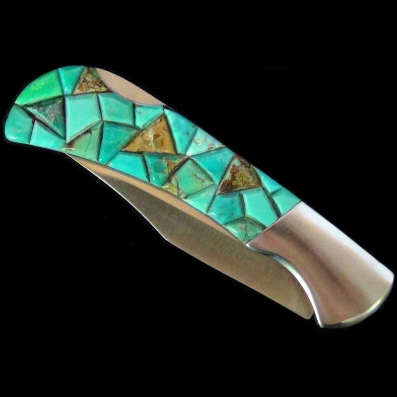 Couteau Pliant Overlay Turquoise