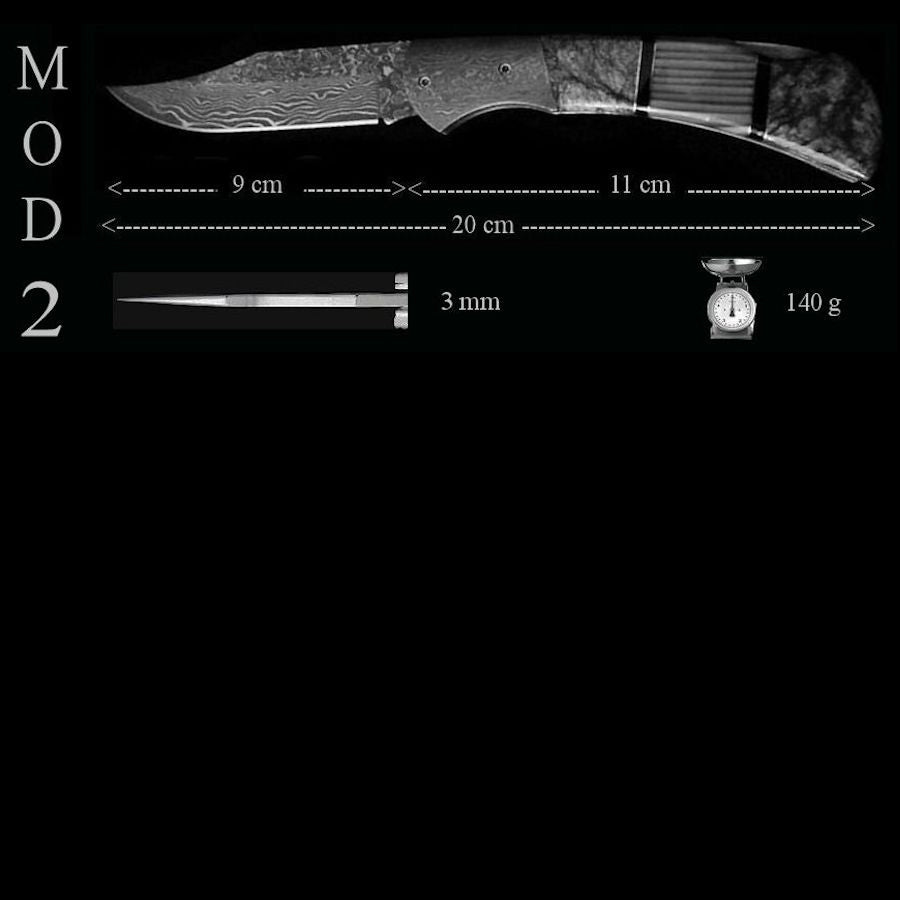 Couteau pliant Manche Accacia et Turquoise