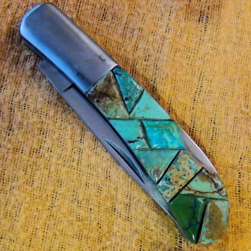 Couteau Pliant Overlay Turquoise
