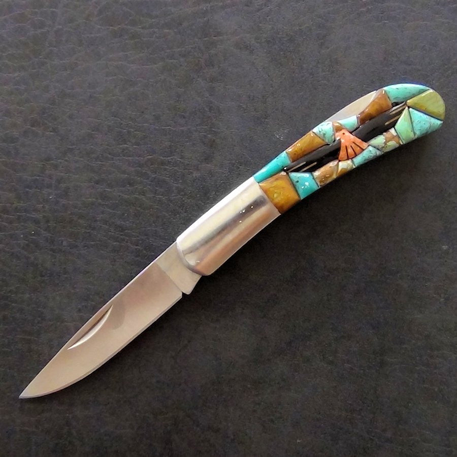 Couteau Pliant Thunderbird, Manche en Turquoise Overlay