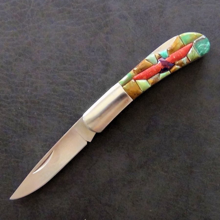 Couteau Pliant Thunderbird, Manche en Turquoise Overlay