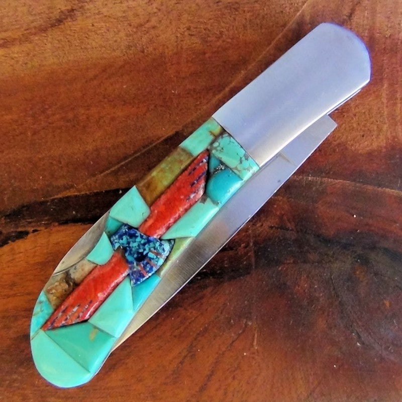 Couteau Pliant Thunderbird Fond Turquoise